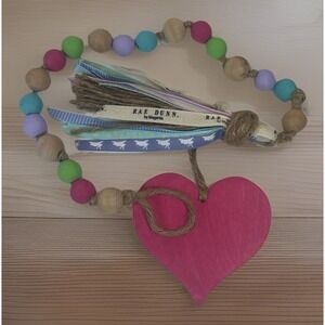 Rae Dunn Magenta Wooden Beads Garland Farmhouse Cute!